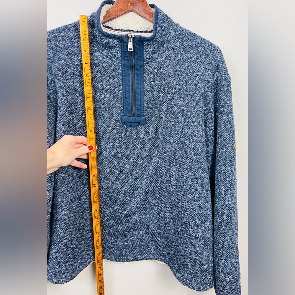 Orvis Blue Sherpa-Lined 1/4 Zip Pullover – Heathered Fleece Sweater – Size XL - Picture 9 of 14